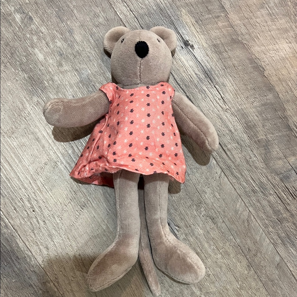 Charming Plush Mouse in Starry Pink Dress